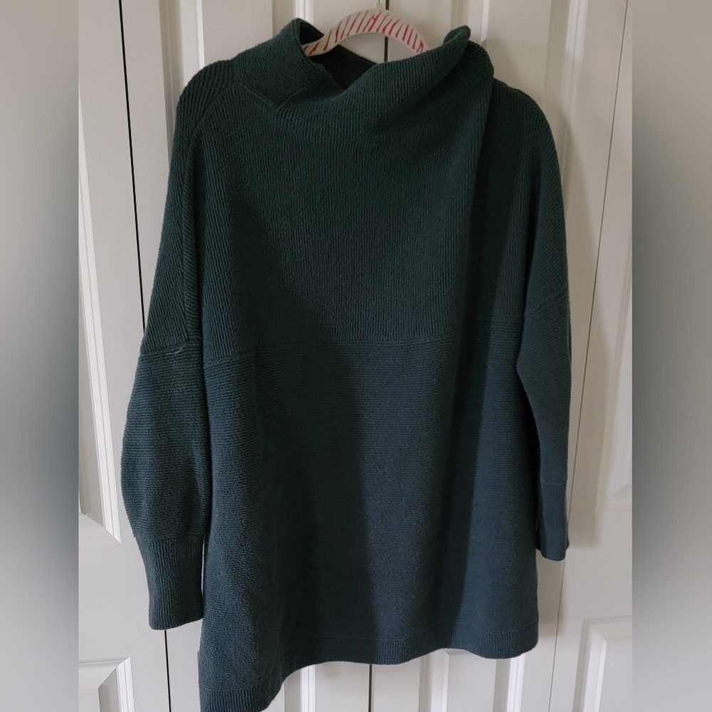 Free People Cotton Oversized Forest Green Sweater